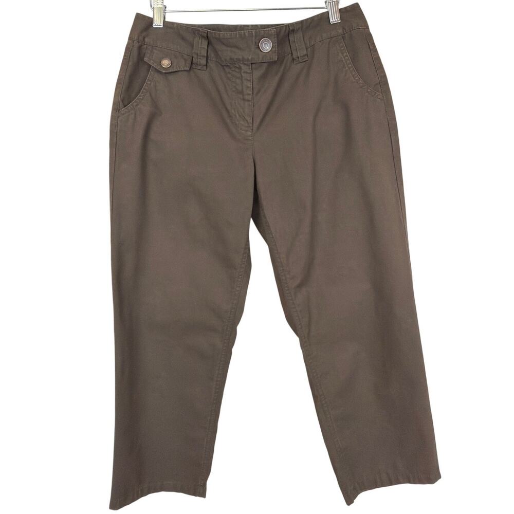 Ann Taylor Lindsay Brown Cotton Crop Pants 4